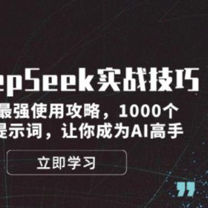 [技术分享] DeepSeek实战技巧：集合最强使用攻略，1000个神级提示词，让你成为AI高手