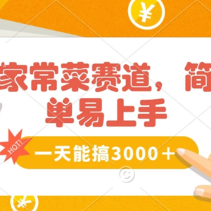 轻松掌握家常菜赛道，爆发流量！无需专业技巧，简单易学，快速上手