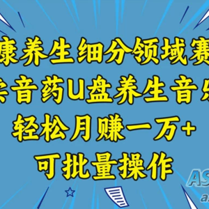 健康养生赛道：U盘养生音乐，轻松月入过万，批量操作方法分享
