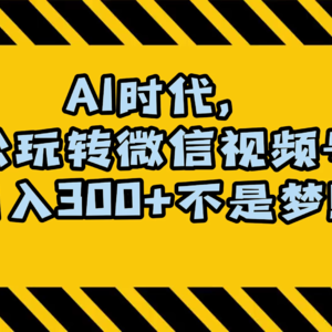 AI 时代，轻松掌握微信视频号，日收入300+ 不再是梦想