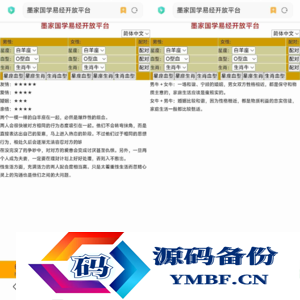 2023纯html5代码风水星座配对源码