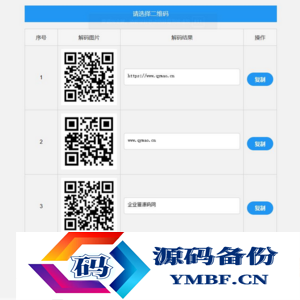 二维码在线批量解码HTML源码(在线二维码解码工具)