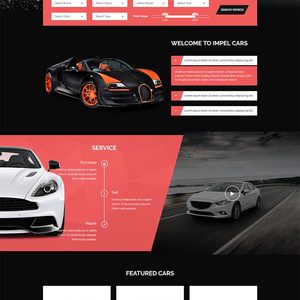大气红色的汽车经销商网站模板
