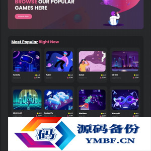 HTML5热门游戏体验宣传网站模板