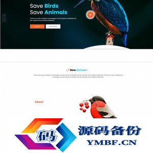 拯救鸟类拯救动物HTML5网站模板