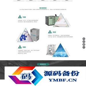 (自适应手机端)HTML5绿色大气压缩机设备网站源码 机械制造业行业pbootcms模板